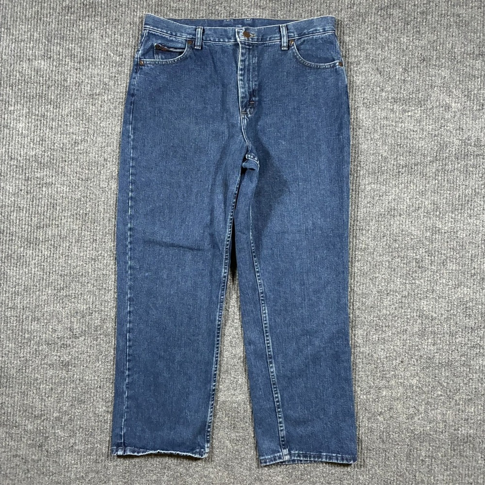 Lee Womens Straight Jeans Size 14P Dark Wash Denim Cotton‎ High Rise Casual